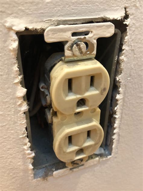 stripped thread electrical box|broken electrical outlet box.